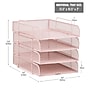 Mind Reader Metal Front Loading Stackable Letter Tray, Letter/Legal Size, Pink (BSTACK4-PNK)~#|#~FB0F2FEF-5A84-489E-88DC9F72E5CDB797_sc7