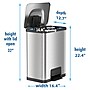 halo AirStep Stainless Steel Rectangular Step Pedal Trash Can with AbsorbX Odor Control System, 13 Gal., Silver (TR13SS)~#|#~FB1CA19C-D45B-4C9E-9F4AC6E3E499FC5F_sc7