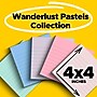 Post-it Recycled Super Sticky Notes, 4" x 4", Wanderlust Pastels Collection, Lined, 90 Sheet/Pad, 6 Pads/Pack (6756SSNRP)~#|#~FB5B6831-47CC-46CB-B89AB9B468470A63_sc7