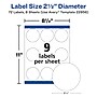 Avery Waterproof Laser/Inkjet Round Labels, 2 1/2" Dia, White, 72 Labels/Pack (22856)~#|#~FC284113-F55E-4F74-B92EF24A75486510_sc7