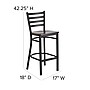 Flash Furniture HERCULES Series Traditional Metal Ladder Back Restaurant Barstool, Black/Walnut Wood (XUDG697BBARWAW)~#|#~FC55D15A-ADCC-4E91-8A1E37D422FBB3CF_sc7
