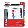 Staples Customizable Table of Contents Numeric Dividers, 10-Tabs, 6 Sets, Multicolor ~#|#~FC67ADCE-CAD7-42B6-A056DF9118B1D9D9_sc7