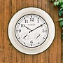 La Crosse Technology 21" Indoor/Outdoor Atomic Analog White-Washed Hammered Metal Wall Clock~#|#~FC6CD631-729F-4F1F-915A1FF16017518E_sc7