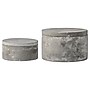 Storied Home Round Decorative Cement Storage with Lids (A75500081)~#|#~FCBCB76B-E765-4B97-9DA7868BA62B0DF3_sc7