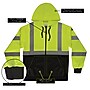 Ergodyne GloWear 8312BK High Visibility Long Sleeve Black Bottom Hooded Zip-Up Sweatshirt, ANSI Type R Class 3, Lime, X-Large~#|#~FCDA26FF-7B8B-4BA7-A936C2DDA1D97614_sc7