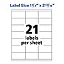Avery Copier Address Labels, 1 1/2" x 2-13/16", White, 2,100 Labels/Box (5360)~#|#~FD540DD5-80EF-47F2-97CE7CE93D62C442_sc7