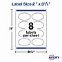 Avery Print-to-the-Edge Laser/Inkjet Oval Labels, 2" x 3-1/3", White, 200 Labels/Pack (22570)~#|#~FD6C3724-97AB-4865-AB164FF17AED144D_sc7