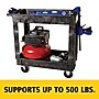 Rubbermaid 2-Shelf Plastic/Poly Mobile Utility Cart, Black (FG9T6600BLA)~#|#~FD96D3E0-7028-4E6A-BB789B4C6427E1AF_sc7