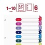 Staples Customizable Table of Contents Numeric Dividers, 10-Tabs, 6 Sets, Multicolor ~#|#~FDD35289-E924-4F2D-930D6A770AA83759_sc7