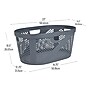 Mind Reader 10.57-Gallon Laundry Basket with Handles, Plastic, Gray (HHAMP40-GRY)~#|#~FE3C5948-E642-4F8D-9F8171DA8EFC2FDC_sc7