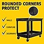 Rubbermaid 2-Shelf Plastic/Poly Mobile Utility Cart with Swivel Wheels, Black (FG9T6700BLA)~#|#~FED2B467-E28F-4554-903491EB310C91BD_sc7