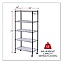 Alera® 5-Shelf Wire Shelving Kit with Casters and Shelf Liners, 36w x 18d x 72h, Black Anthracite~#|#~FEF60890-7F68-403E-859C1498753A4BEA_sc7