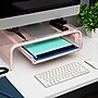 Mind Reader Monitor Stand with Paper Tray, Metal, Pink (MESHMONSTA-PNK)~#|#~FF135C7F-438D-48EE-9040F95606C6C7FD_sc7