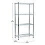 Mind Reader 4 Shelf Metal Adjustable Shelving, 48" x 11.75" x 23.5", Silver (4TSHELVU-SIL)~#|#~FF15178E-FEE0-4385-ADDB216F7D05B79E_sc7