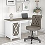 Bush Furniture Key West 54"W Computer Desk with Storage and Mid-Back Tufted Office Chair, Shiplap Gray/Pure White (KWS020G2W)~#|#~FF79CBA8-2361-4345-A29E6BFD8DD92499_sc7