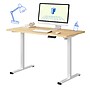 FlexiSpot ET155E 48"W Electric Rectangular Adjustable Standing Desk, Maple/White (ET155W-4824M)~#|#~FF8C2BF6-B815-4260-954ADFD51757C231_sc7