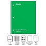 Staples 1-Subject Notebook, 8" x 10.5", College Ruled, 70 Sheets, Green (ST27502C)~#|#~FFCD262F-3BDD-49A6-A46B337ED16C9DCA_sc7