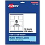 Avery Laser/Inkjet Square Multipurpose Labels, 2.5" x 2.5", Matte White, 450 Labels/Box (94104)~#|#~FFEDCABE-0B5C-430E-9CAD5EE75AC40AE8_sc7
