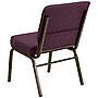 Flash Furniture HERCULES 21'' Church Chairs W/4'' Seat And Gold Vein Frame, Plum, 20/Pack~#|#~m000051112_sc7