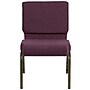 Flash Furniture HERCULES 21'' Church Chairs W/4'' Seat And Gold Vein Frame, Plum, 20/Pack~#|#~m000051113_sc7