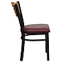 Flash Furniture HERCULES Slat Natural Wood Back Vinyl Metal Restaurant Chairs, Burgundy, 24/Pack~#|#~m000052504_sc7