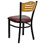 Flash Furniture HERCULES Slat Natural Wood Back Vinyl Metal Restaurant Chairs, Burgundy, 24/Pack~#|#~m000052505_sc7