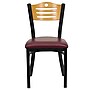 Flash Furniture HERCULES Slat Natural Wood Back Vinyl Metal Restaurant Chairs, Burgundy, 24/Pack~#|#~m000052506_sc7