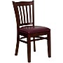 Flash Furniture HERCULES Mahogany Vertical Slat Back Vinyl Restaurant Chairs, Burgundy, 16/Pack~#|#~m000052599_sc7