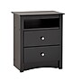 Prepac™ 28" Sonoma Tall 2 Drawer Nightstand With Open Shelf, Black (BDC-2428)~#|#~m000070446_sc7