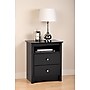 Prepac™ 28" Sonoma Tall 2 Drawer Nightstand With Open Shelf, Black (BDC-2428)~#|#~m000070447_sc7