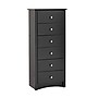 Prepac™ 53.25" Sonoma Tall 6 Drawer Chest, Black~#|#~m000070455_sc7