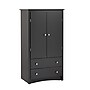 Prepac™ Sonoma Composite Wood 2 Drawer Armoire, Black~#|#~m000070458_sc7