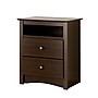 Prepac™ 28" Fremont Tall 2 Drawer Nightstand With Open Shelf, Espresso~#|#~m000070469_sc7