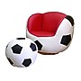 Ore International® Polyester Fiber Soccer Kid's Sports Novelty Chair & Ottoman Set, White/Black/Red~#|#~m000089737_sc7