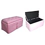 Ore International® Metal/Wood Microfiber Storage Bench With 2 Matching Ottomans, Pink~#|#~m000089812_sc7