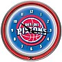 Trademark Global® Chrome Double Ring Analog Neon Wall Clock, Detroit Pistons NBA~#|#~m000148838_sc7