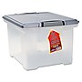 Storex Letter/Legal Portable File Tote Storage Box With Locking Handle, Clear/Silver (STX61530U01C)~#|#~m000240374_sc7