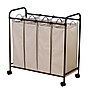 Household Essentials 4-Section Rolling Laundry Sorter, Polyester, Antique Bronze (7173)~#|#~m000291446_sc7