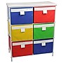 Household Essentials® Metal Storage Unit With 3 Shelves and 6 Removable Multi-Colored Bins, White~#|#~m000291476_sc7