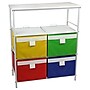 Household Essentials® Metal Storage Unit With 3 Shelves and 6 Removable Multi-Colored Bins, White~#|#~m000291477_sc7