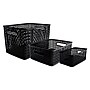 Advantus Plastic Weave Bins in 3 Sizes, Black, 3/Pack (AVT40329)~#|#~m000512100_sc7