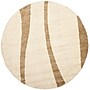 Safavieh Willow Shag 6'7" Round Indoor Area Rug, Machine Made, Polypropylene, Cream/Dark Brown (SG451-1128-7R)~#|#~m001418892_sc7