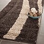 Safavieh Willow Shag 2'3" x 9' Runner Indoor Area Rug, Machine Made, Polypropylene, Dark Brown/Beige (SG451-2813-29)~#|#~m001418902_sc7