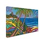 Trademark Manor Shadian "Blue Sea with 2 Boats" Gallery-Wrapped Canvas Art, 35" x 47"~#|#~m001698428_sc7