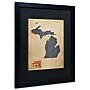 Trademark Michael Tompsett "Michigan Map Denim Jeans.." Art, Black Matte W/Black Frame, 16" x 20"~#|#~m001702239_sc7