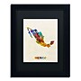 Trademark Michael Tompsett "Mexico Watercolor Map" Art, Black Matte W/Black Frame, 11" x 14"~#|#~m001702388_sc7