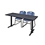 Regency 60" Metal & Wood Cain Training Table with Zeng Stack Chairs, Blue (MTRCT6024GY44BE)~#|#~m002268500_sc7