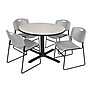Regency 48" Laminate Maple Round Table with Zeng Stack Chairs Gray (TB48RNDPL44GY)~#|#~m002269015_sc7