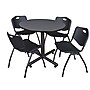 Regency 42-inch Round Laminate Gray Table With 4 M Stacker Chairs, Black (TKB42RNDGY47BK)~#|#~m002269229_sc7
