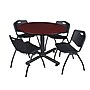 Regency 48-inch Round Laminate Lunch Room Table With 4 M Stacker Chairs, Black (TKB48RNDMH47BK)~#|#~m002269401_sc7